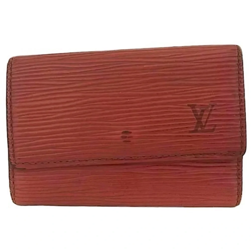 Red Epi Leather Key Wallet With Six Hooks